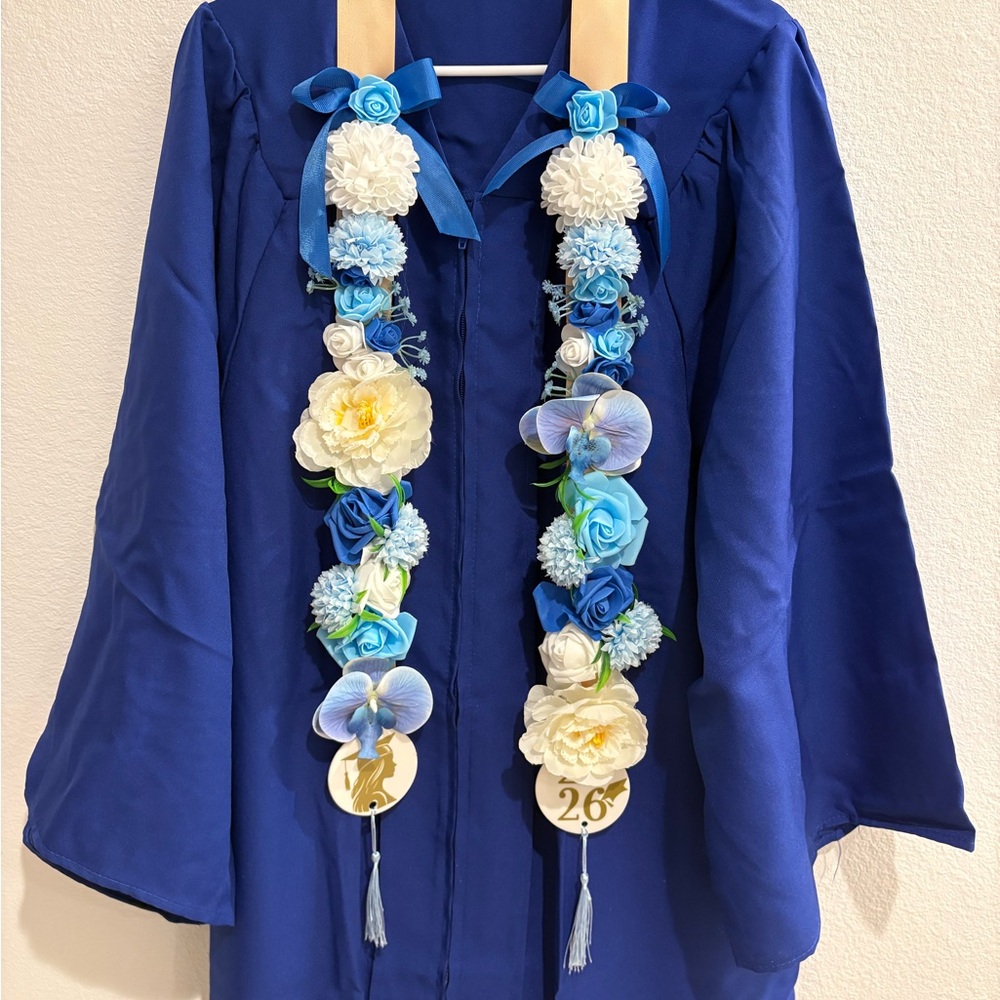 Blue pink and purple  Floral Lei